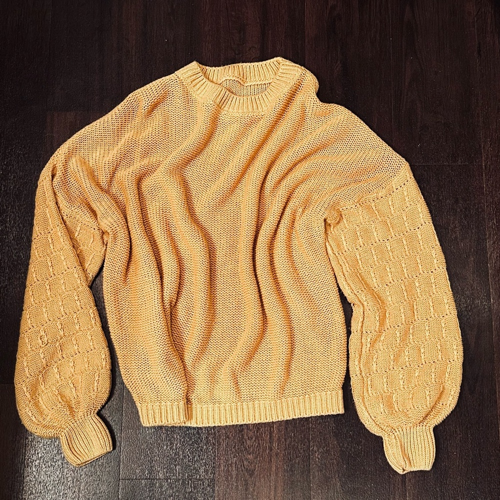 Yellow Sweater with slight bubble arms